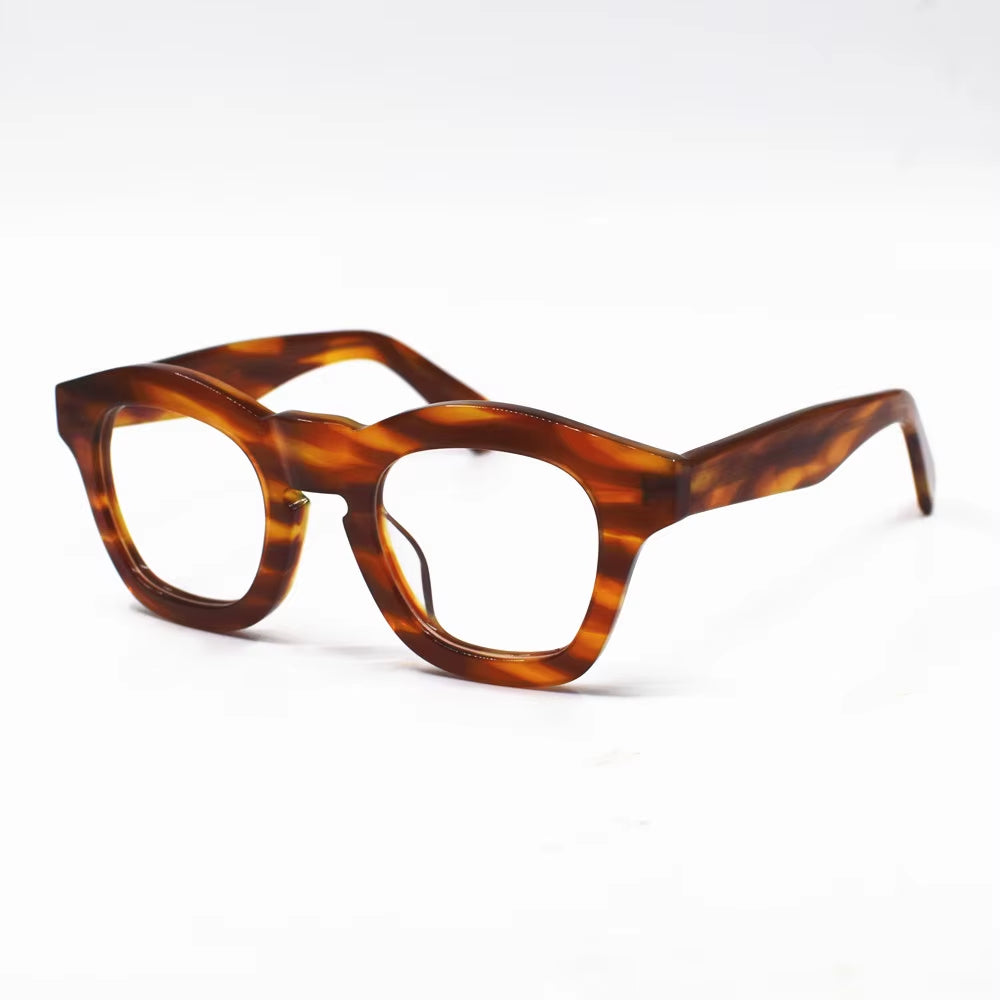 Japan Handmade Italy Acetate Eyeglass Frames Clear Lens Glasses Full Rim 1960'S