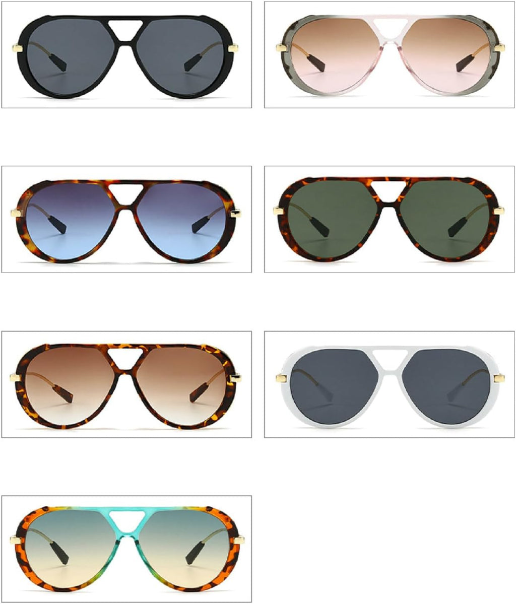 Oversized Pilot Sunglasses for Women Men Trendy