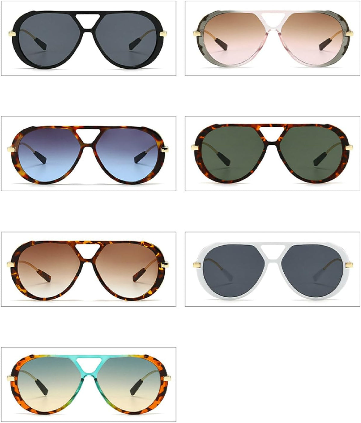 Oversized Pilot Sunglasses for Women Men Trendy