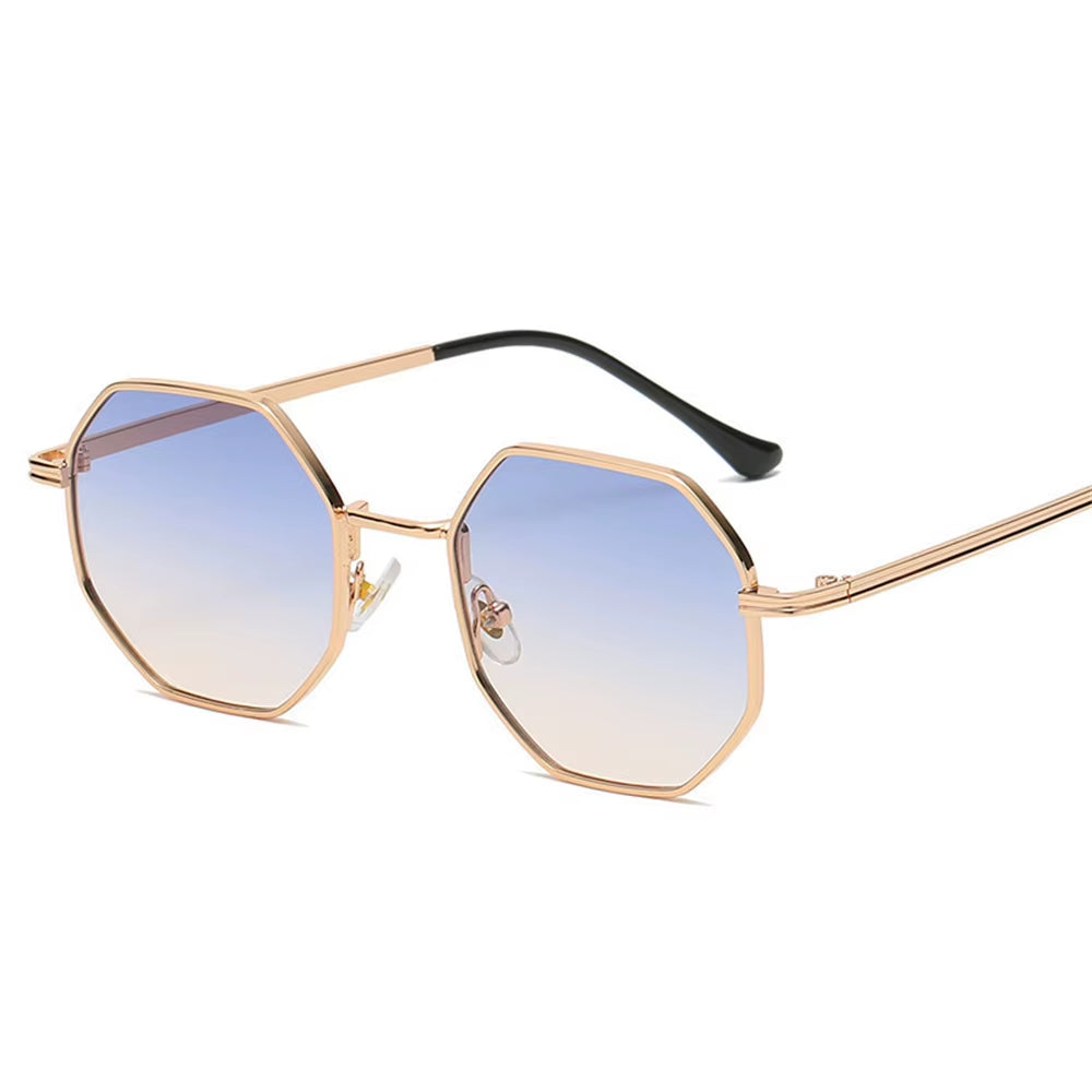 Metal Sunglasses Vintage Polygon Frame for Women Sunglasses Men Luxury Brand Design Sun Glasses Women Mirror Gafas De Sol UV400