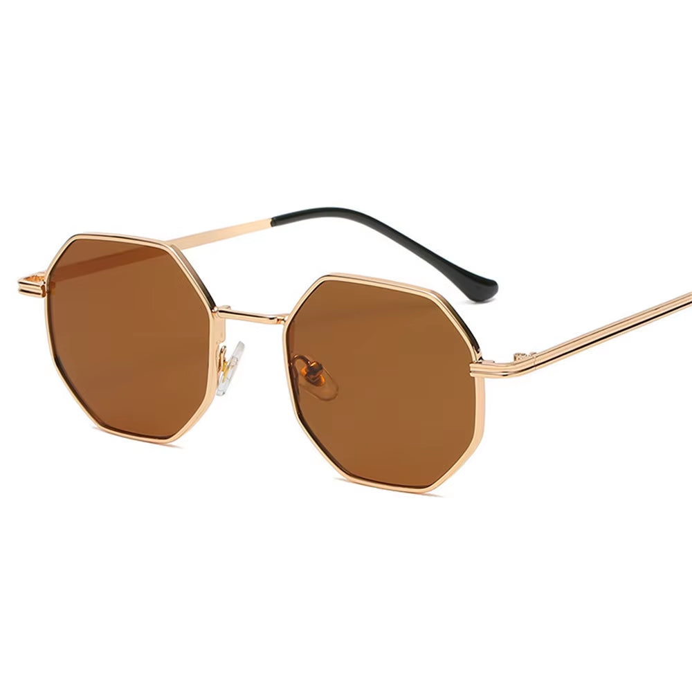 Metal Sunglasses Vintage Polygon Frame for Women Sunglasses Men Luxury Brand Design Sun Glasses Women Mirror Gafas De Sol UV400