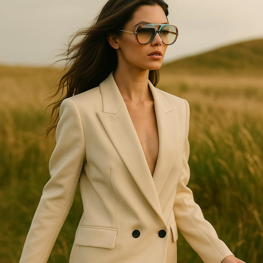 Oversized Pilot Sunglasses for Women Men Trendy