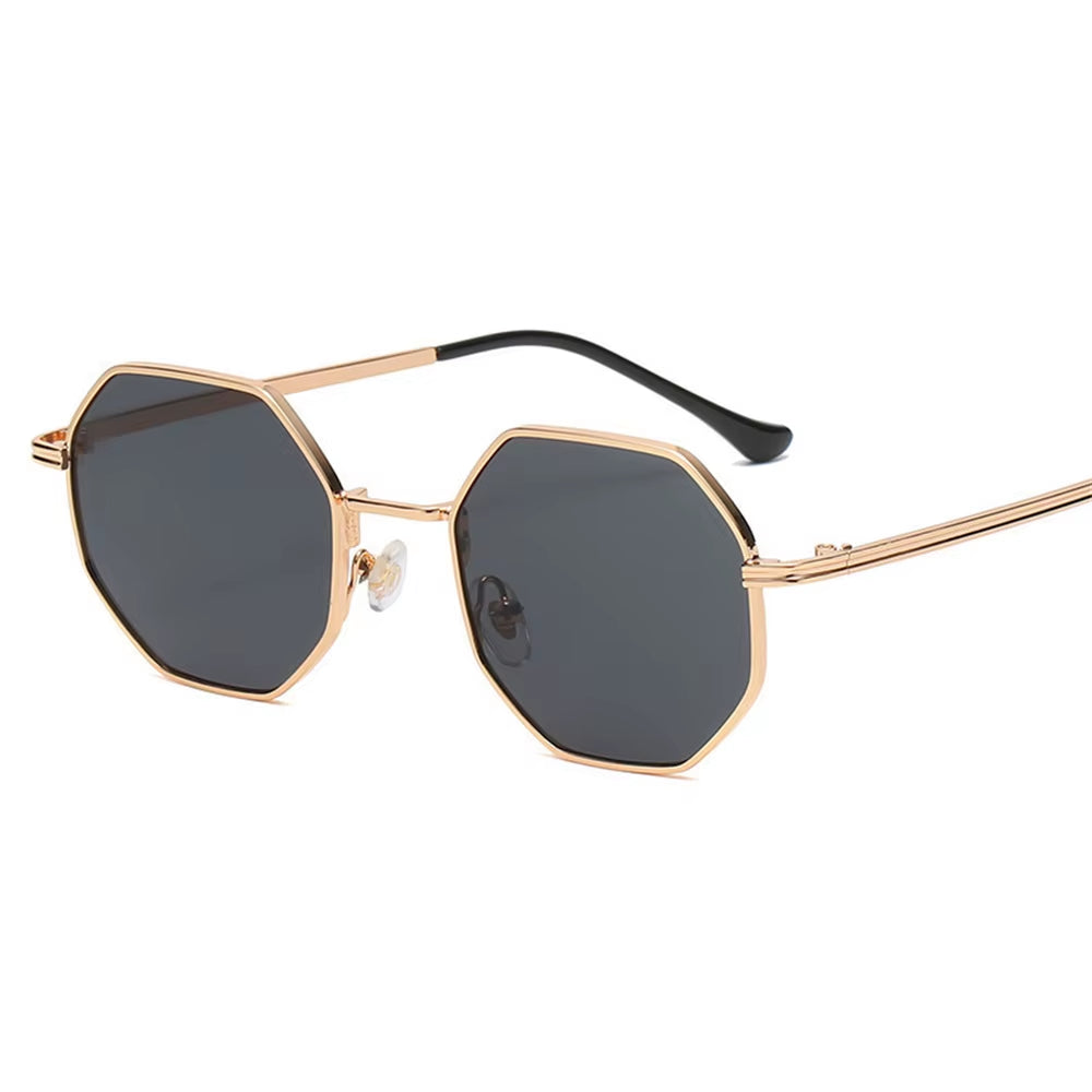 Metal Sunglasses Vintage Polygon Frame for Women Sunglasses Men Luxury Brand Design Sun Glasses Women Mirror Gafas De Sol UV400