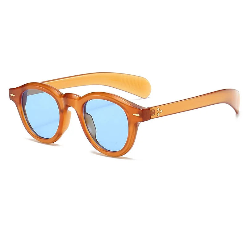 Royal Rose Oval Leopard Sunglasses with Blue lenses