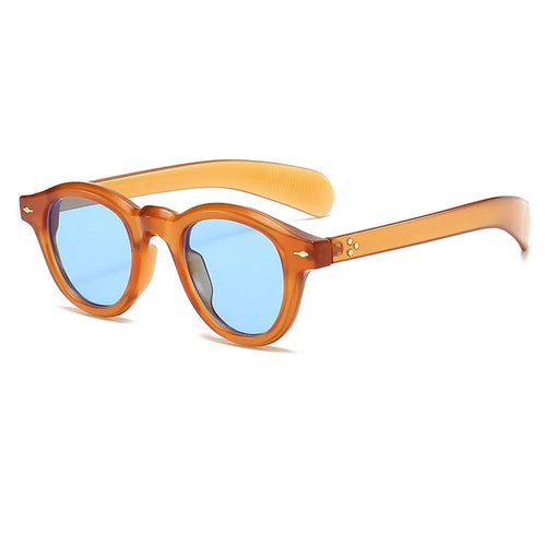 Royal Rose Oval Leopard Sunglasses with Blue lenses
