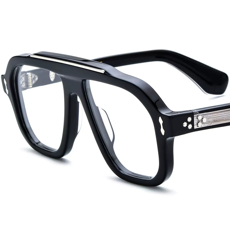 High Quality Eyeglass Frame for Men and Women Acetate Glasses Frame Retro Optical Eyewear in Back
