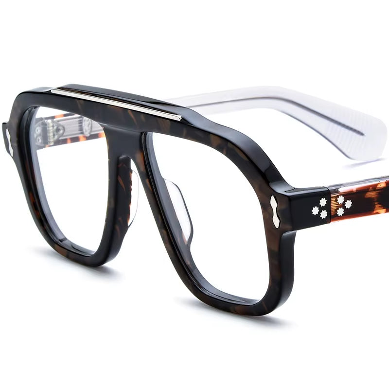 High Quality Eyeglass Frame for Men and Women Acetate Glasses Frame Retro Optical Eyewear in Dark Brown 