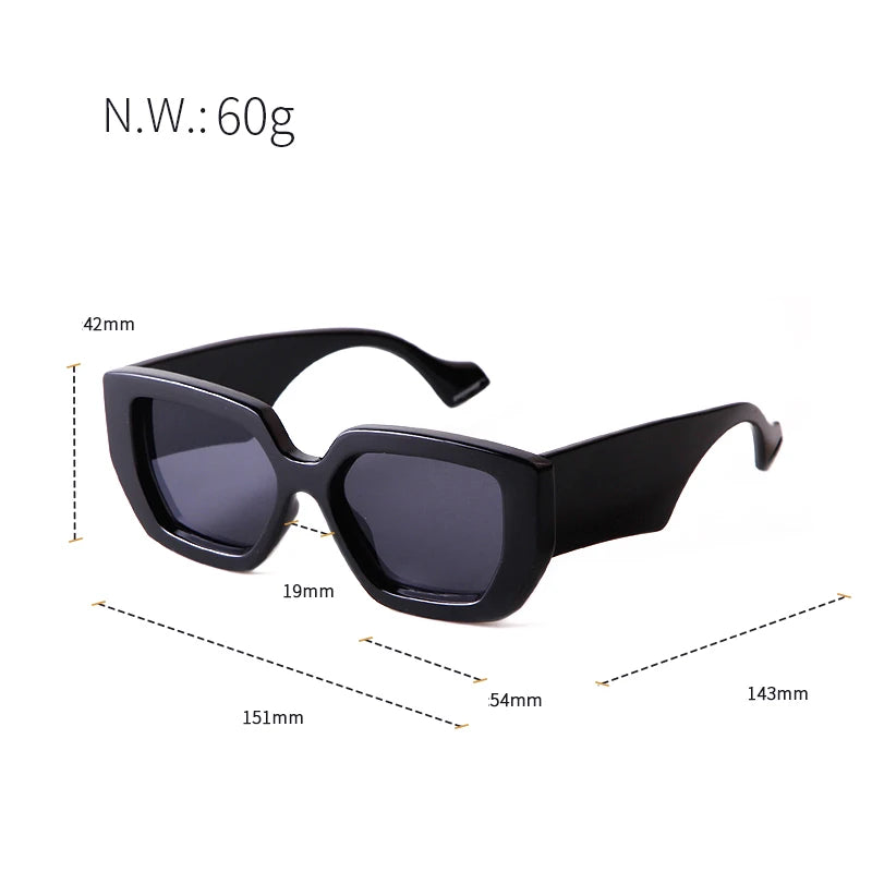 Vintage Trendy Square Chunky Oversized Sunglasses Men 2025 Brand Design Retro Thick Frame Chic Bold Sun Glasses Shades Male S320