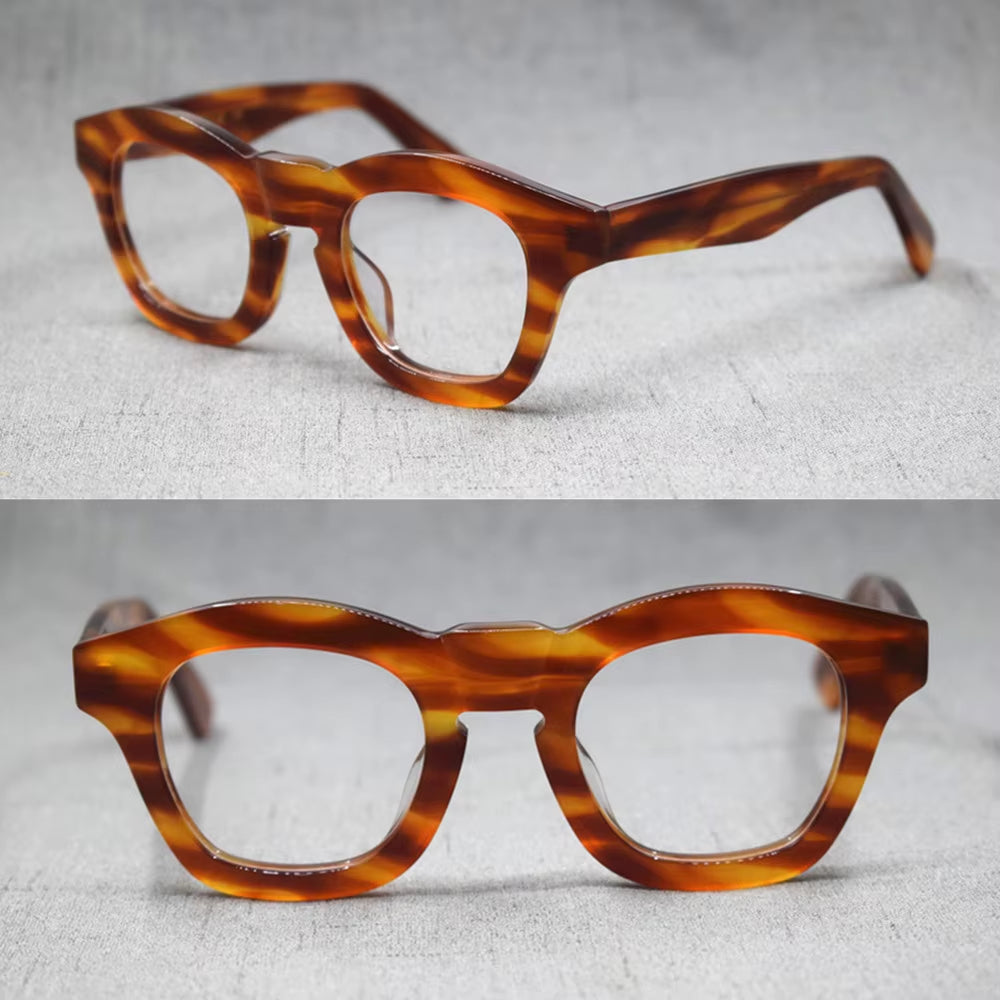 Japan Handmade Italy Acetate Eyeglass Frames Clear Lens Glasses Full Rim 1960'S
