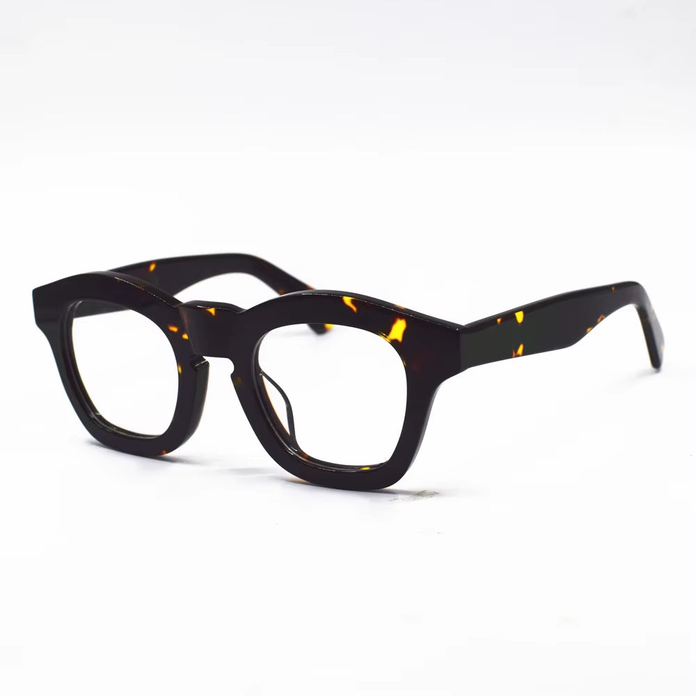 Japan Handmade Italy Acetate Eyeglass Frames Clear Lens Glasses Full Rim 1960'S