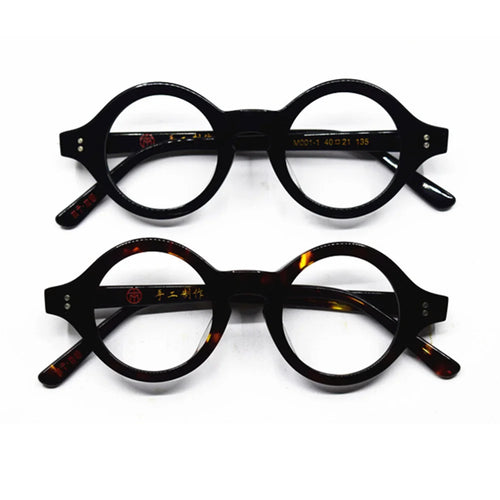 Hand Made Eyeglass Frames Vintage Small 40Mm round Glasses for Men Acetate Unisex Optic Myopia Eyewear Prescription Glasses