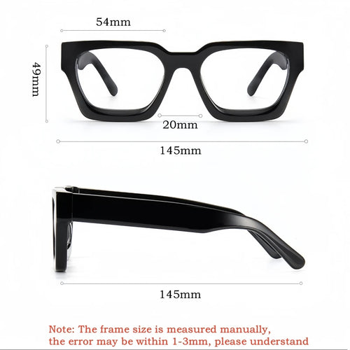 Fashion Retro Men Glasses Square Big Size Acetate Wide-Rim Design Optical Prescription Eyeglasses Frames Women RD29006
