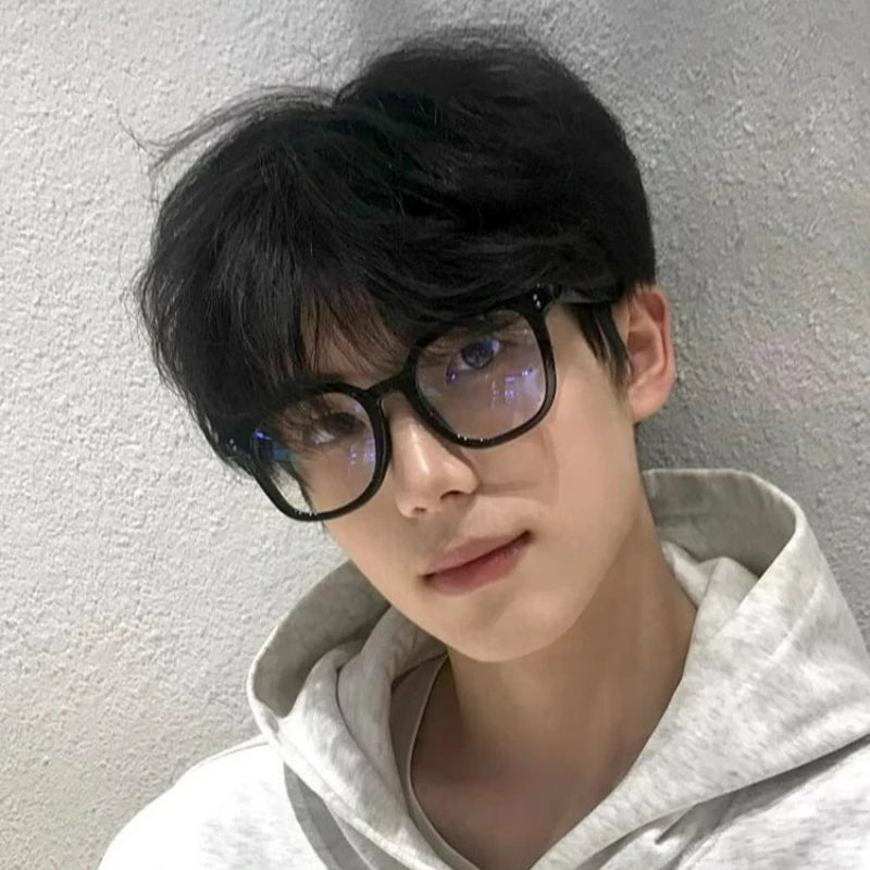 Simple Large Frame anti Blue Light Glasses Unisex Fashion Square Black Transparent Eyeglasses Vintage Optical Spectacle Eyewear