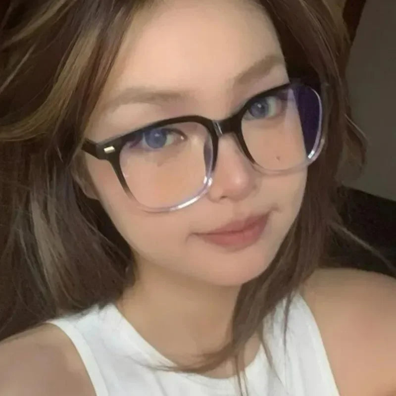 Simple Large Frame anti Blue Light Glasses Unisex Fashion Square Black Transparent Eyeglasses Vintage Optical Spectacle Eyewear